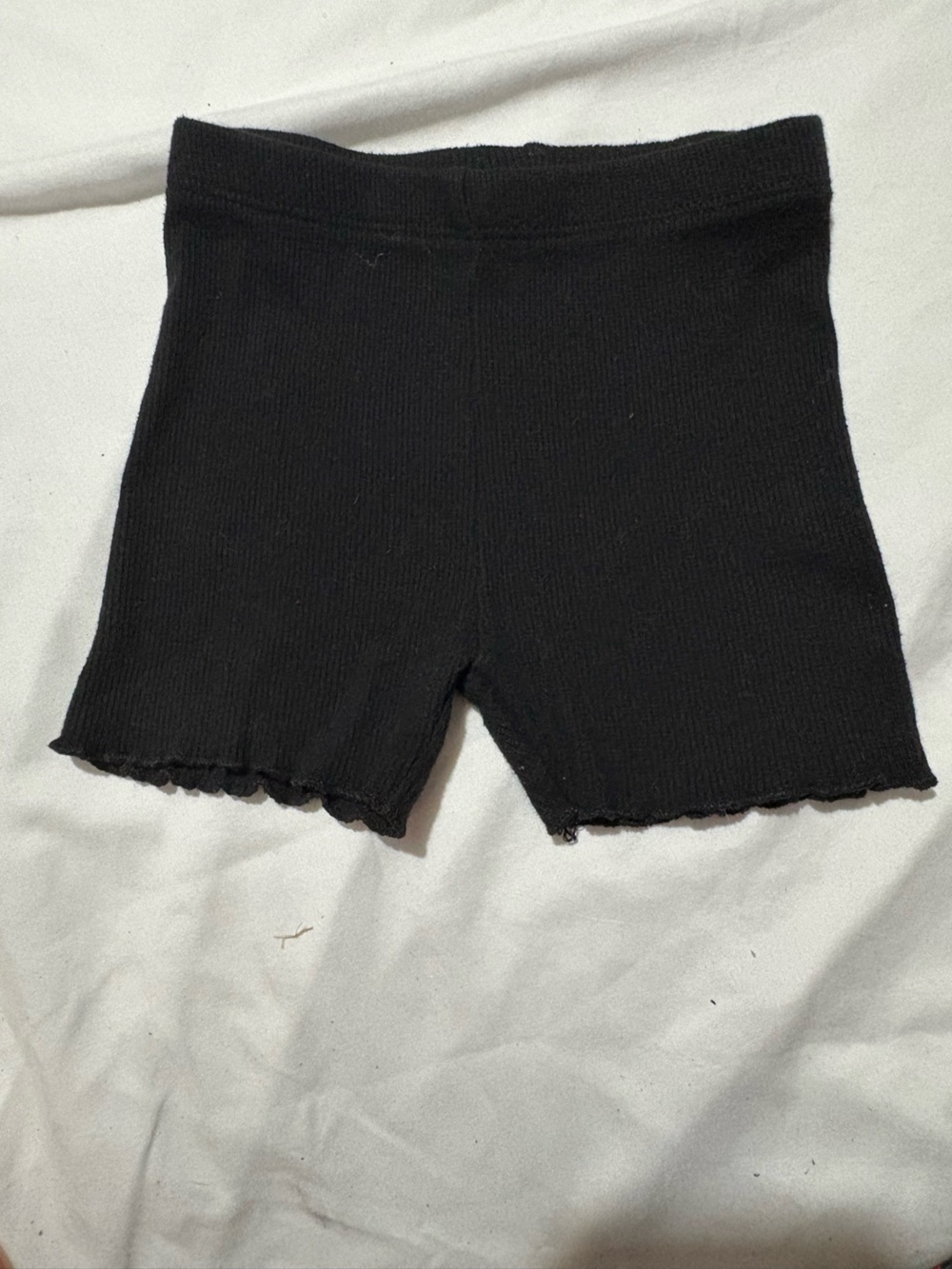 Carter's Black Ribbed Scalloped Hem Bike Shorts